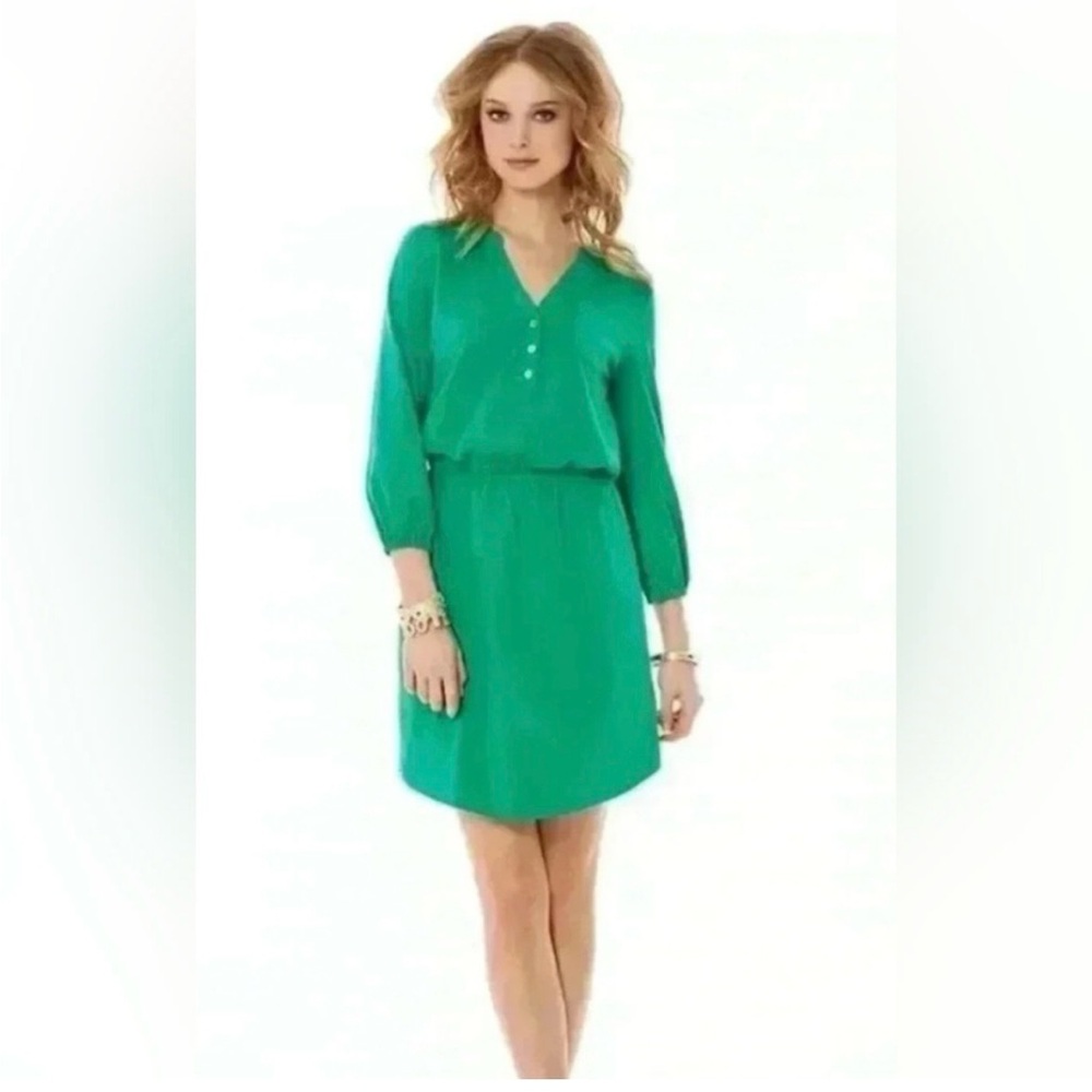 Lilly Pulitzer Beckett Shirt Dress Green St. Patrick’s Day Women’s Size XL - EUC